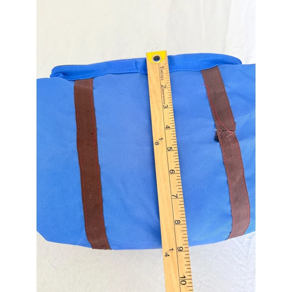 Vintage Adidas Duffel Bag Set Blue Brown Trefoil Gym Travel 2pc Bundle 80s Gorp